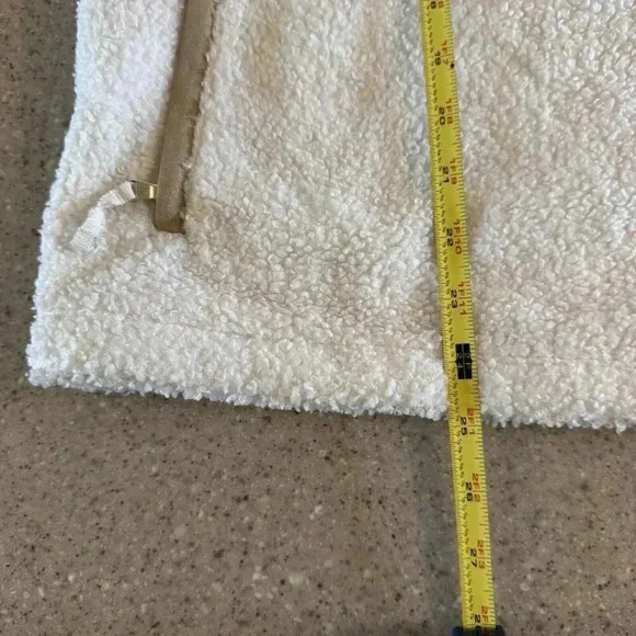 Tommy Bahama Sherpa Vest Womens XL Faux Suede Trim Coconut Cream - Picture 2 of 6